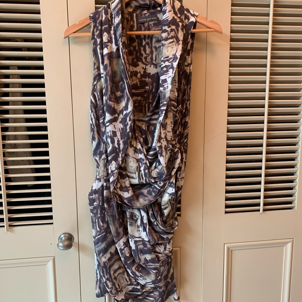 Tortoise shell print Camilla and Marc 100% silk mini dress size 4